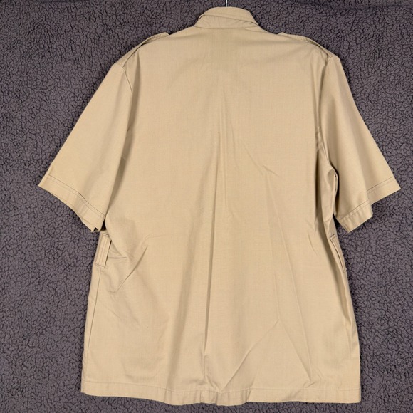 Vintage Woolrich Safari Field Jacket Shirt Mens Large Tan Utility Bush Hunting - Picture 2 of 8